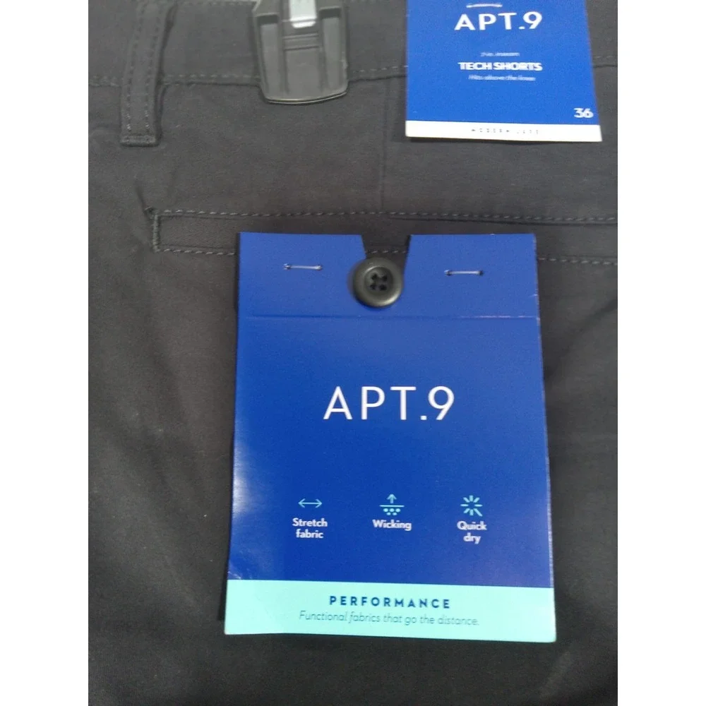 Apt.9 Performance Tech‎ Shorts Men's 36 Black Slim Fit 7